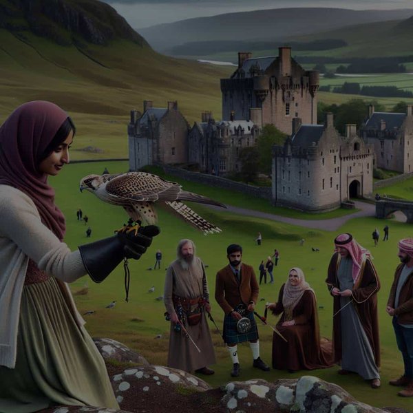 Où loger dans un château écossais avec des cours de falconnerie?